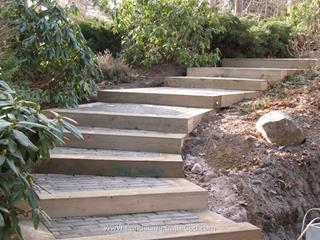 New Landscape Timber and Paver Steps