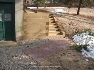 Timber Retaining Wall & Stairs
