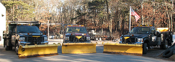 Commercial snow plowing services
