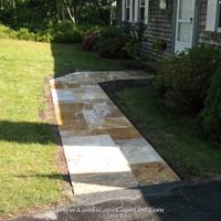 Click to view album: New Travertine Walkway with Granite Step