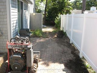 Paver patio construction project in West Harwich