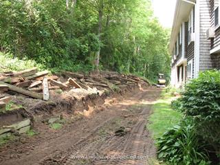 Removal of old timber retaining wall.