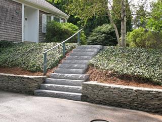 Flagstone Wall with Granite Steps
