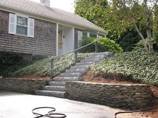 Flagstone Wall with Granite Steps