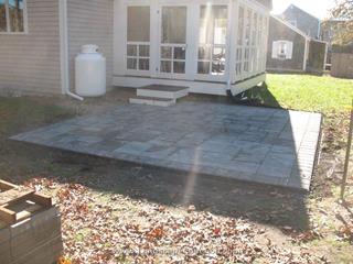New landscape installation including plantings, lawn, 2 patios, paver walk way, cobblestone apron and edging.