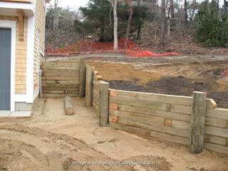 Retaining Wall and propane gas tank pit for Minglewood Homes in Chatham